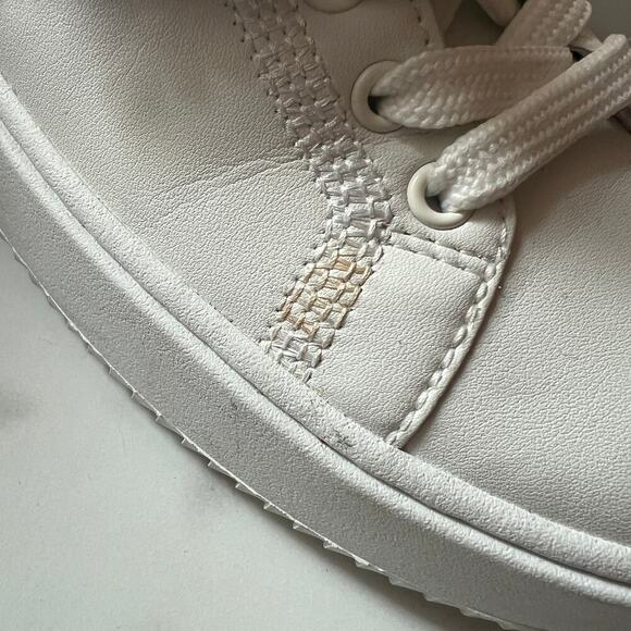 Stuart Weitzman White Shine Buckle Sneaker Size 6 - Picture 8 of 11